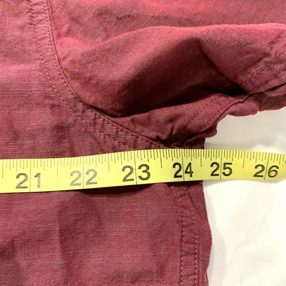 Rock & Republic Button Up Shirt Short Sleeve Cotton Flap Pockets Maroon XL NWOT - Picture 9 of 12